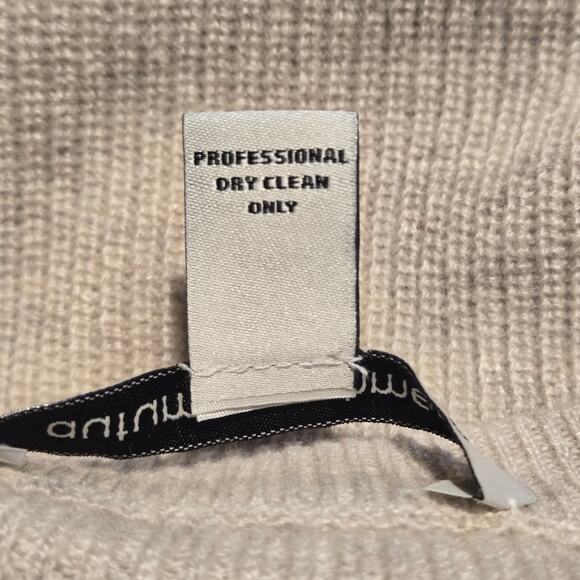 Autumn Cashmere 100% Cashmere Pleated Puff Sleeve Ribbon Laced Ruched Sweater-S - Picture 6 of 6